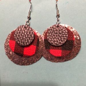 Layered leather earrings